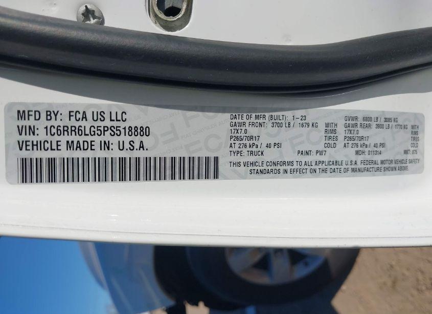 Photo 9 of 2023 Ram 1500 CLASSIC (VIN 1C6RR6LG5PS518880)