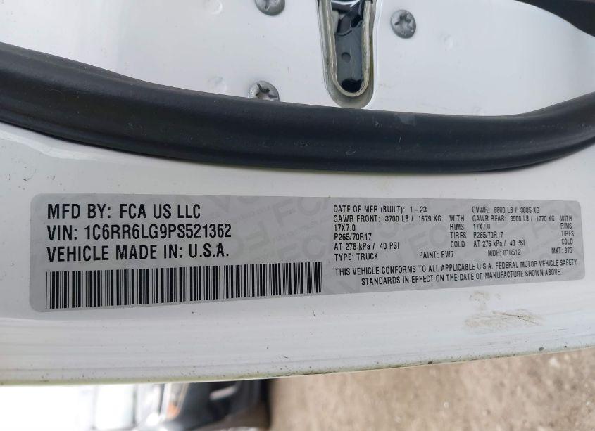 Photo 9 of 2023 Ram 1500 CLASSIC SLT 4X2 5'7 BOX (VIN 1C6RR6LG9PS521362)