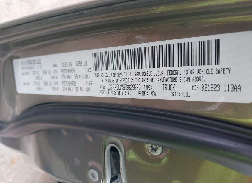Photo 9 of 2015 Ram 1500 BIG HORN (VIN 1C6RR6LM5FS629675)