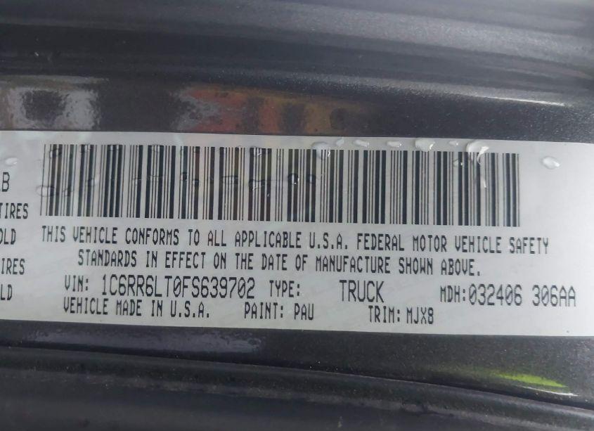 Photo 9 of 2015 Ram 1500 OUTDOORSMAN (VIN 1C6RR6LT0FS639702)