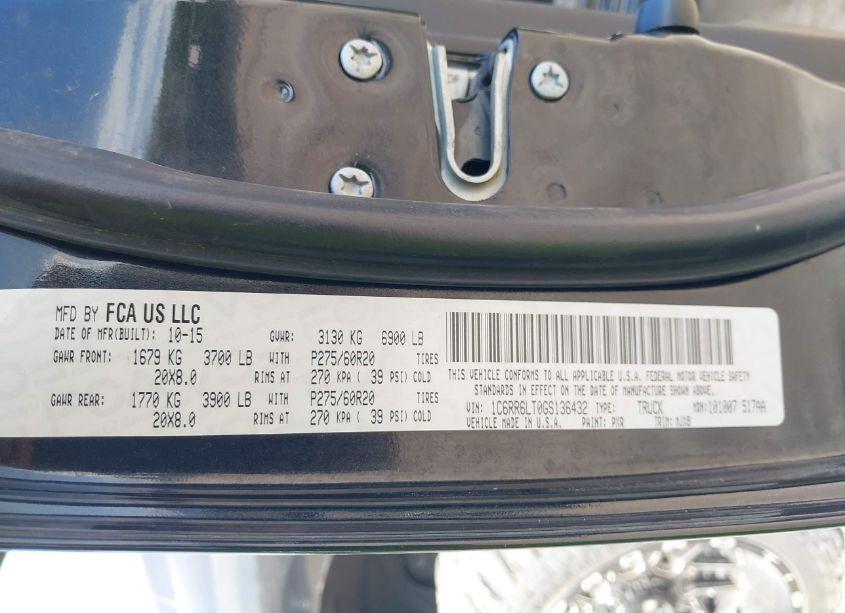 Photo 9 of 2016 Ram 1500 LONE STAR (VIN 1C6RR6LT0GS136432)