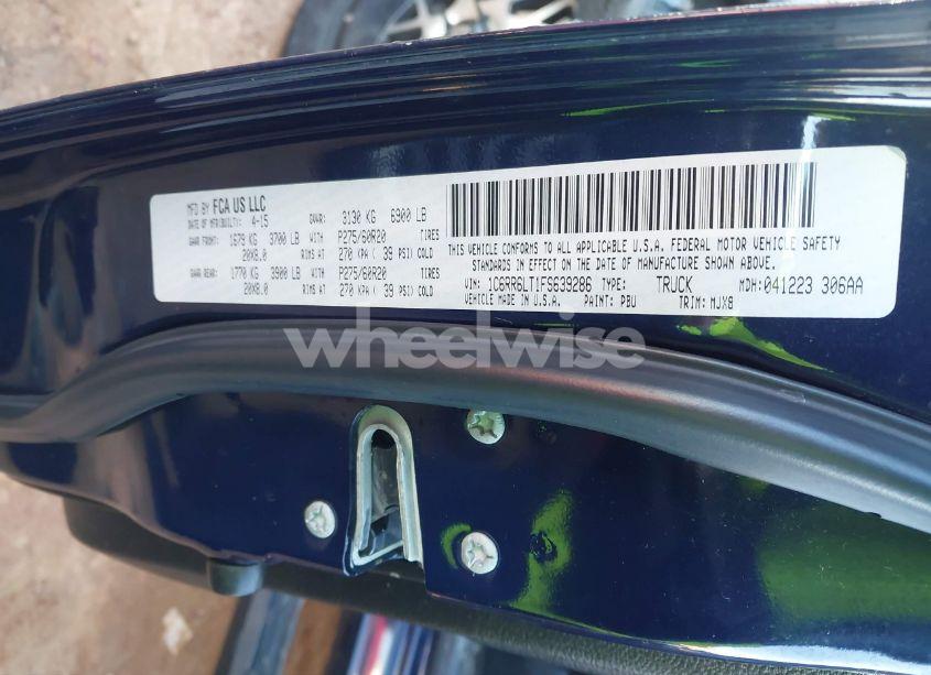 Photo 9 of 2015 Ram 1500 OUTDOORSMAN (VIN 1C6RR6LT1FS639286)