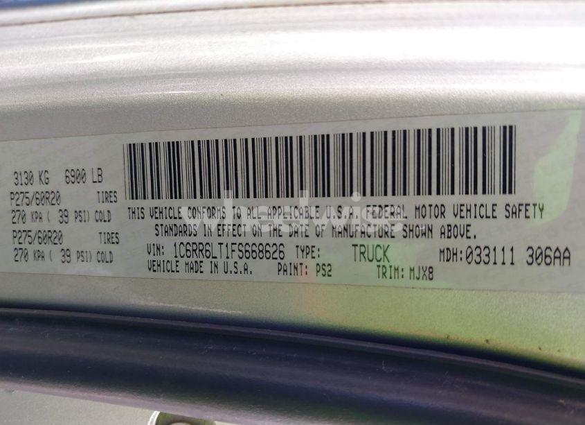 Photo 9 of 2015 Ram 1500 BIG HORN (VIN 1C6RR6LT1FS668626)