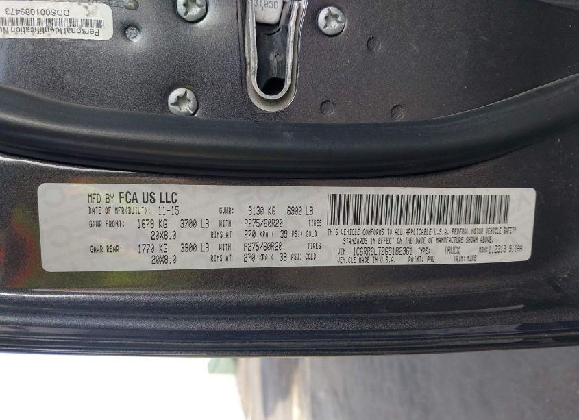 Photo 9 of 2016 Ram 1500 BIG HORN (VIN 1C6RR6LT2GS182361)