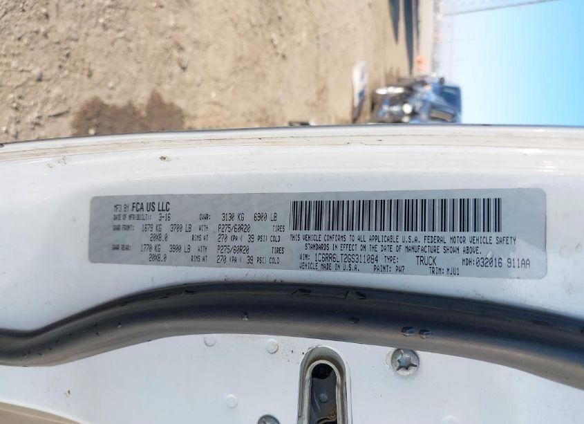 Photo 9 of 2016 Ram 1500 BIG HORN (VIN 1C6RR6LT2GS311084)