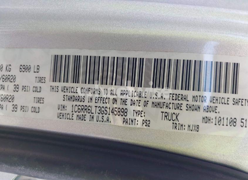 Photo 9 of 2016 Ram 1500 BIG HORN (VIN 1C6RR6LT3GS145898)