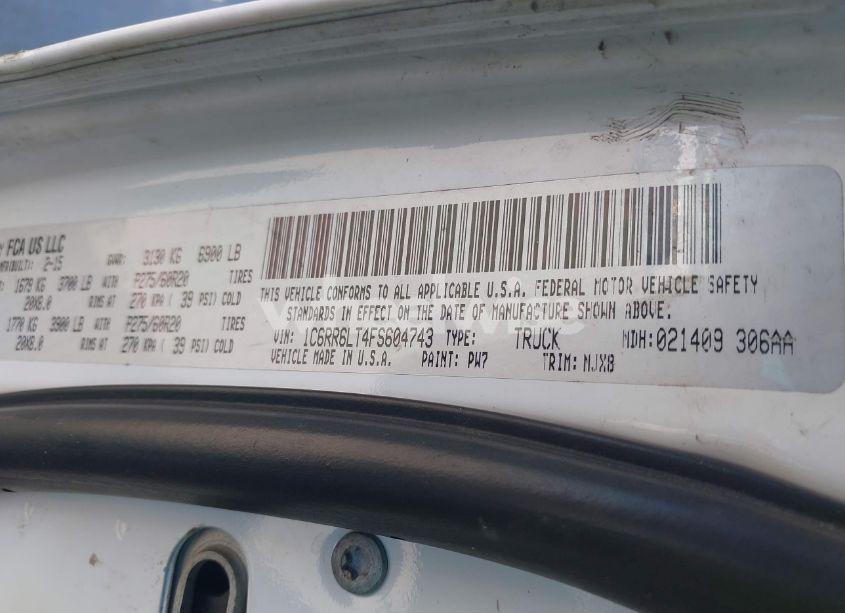 Photo 9 of 2015 Ram 1500 LONE STAR (VIN 1C6RR6LT4FS604743)