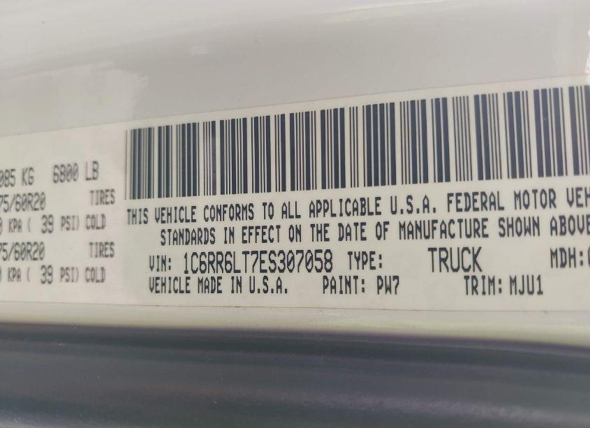 Photo 9 of 2014 Ram 1500 LONE STAR (VIN 1C6RR6LT7ES307058)