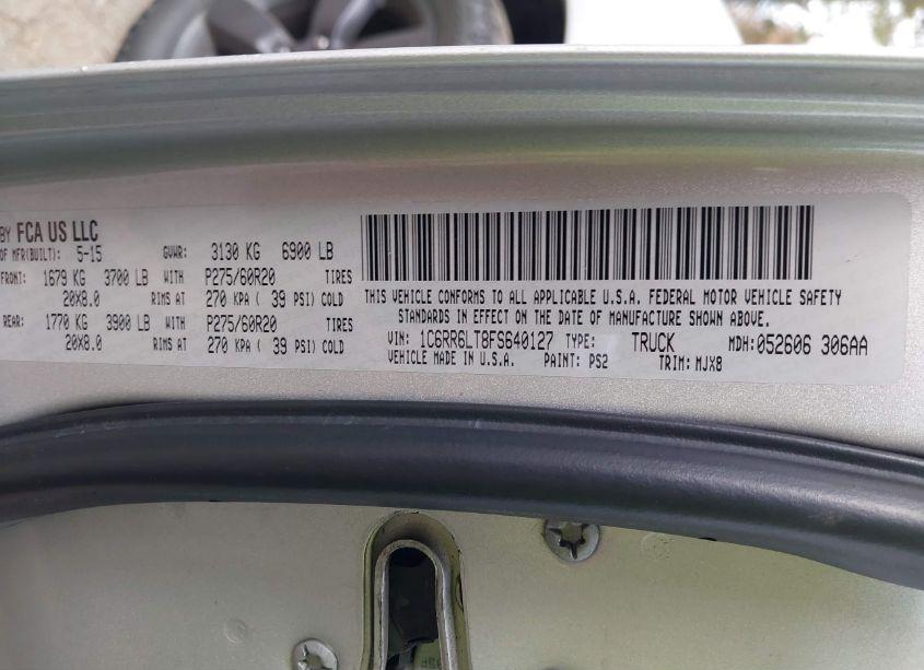 Photo 9 of 2015 Ram 1500 OUTDOORSMAN (VIN 1C6RR6LT8FS640127)