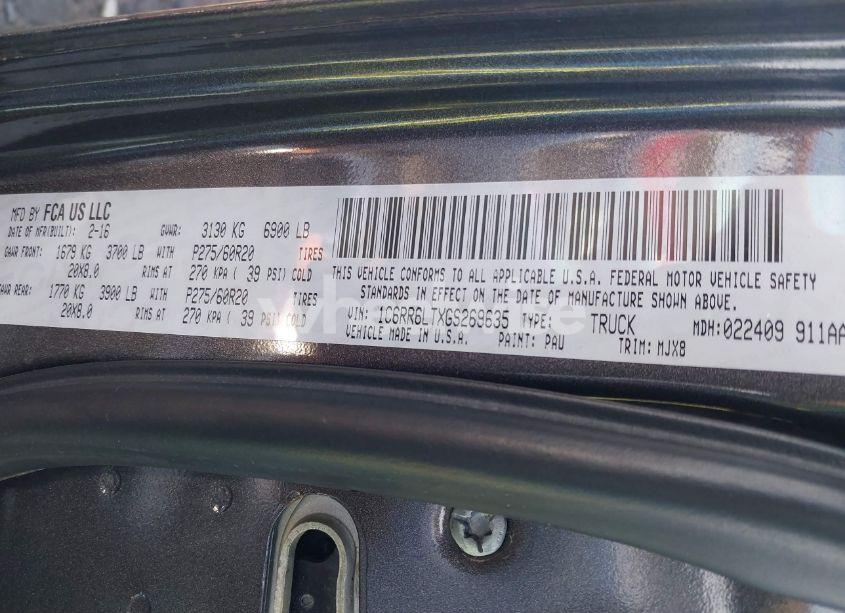 Photo 9 of 2016 Ram 1500 BIG HORN (VIN 1C6RR6LTXGS269635)