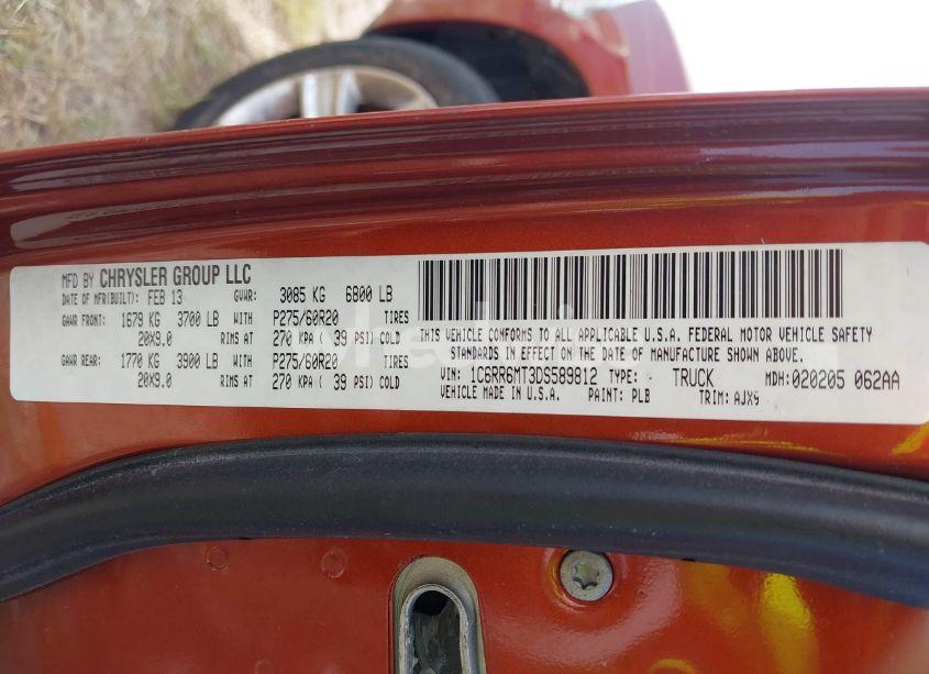 Photo 9 of 2013 Ram 1500 SPORT (VIN 1C6RR6MT3DS589812)