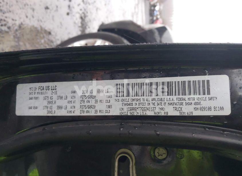 Photo 9 of 2016 Ram 1500 SPORT (VIN 1C6RR6MT7GS241127)