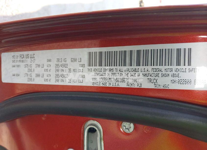 Photo 9 of 2017 Ram 1500 SPORT 4X2 5'7 BOX (VIN 1C6RR6MT7HS695671)