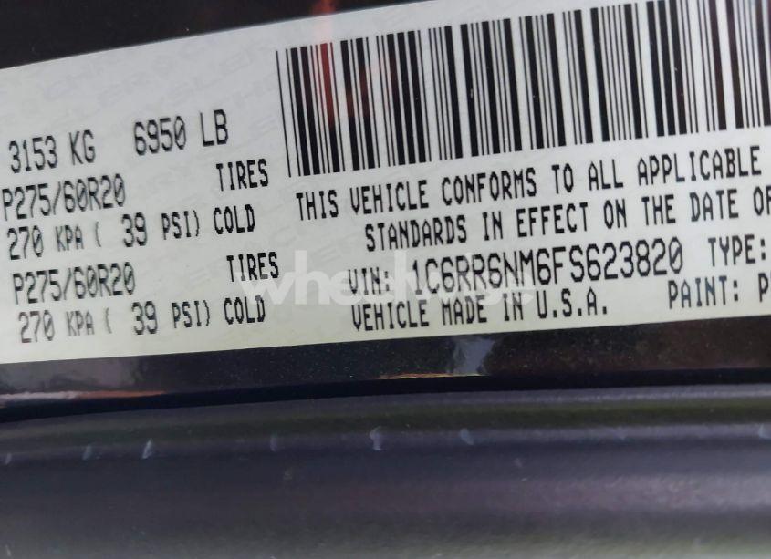 Photo 9 of 2015 Ram 1500 LARAMIE (VIN 1C6RR6NM6FS623820)