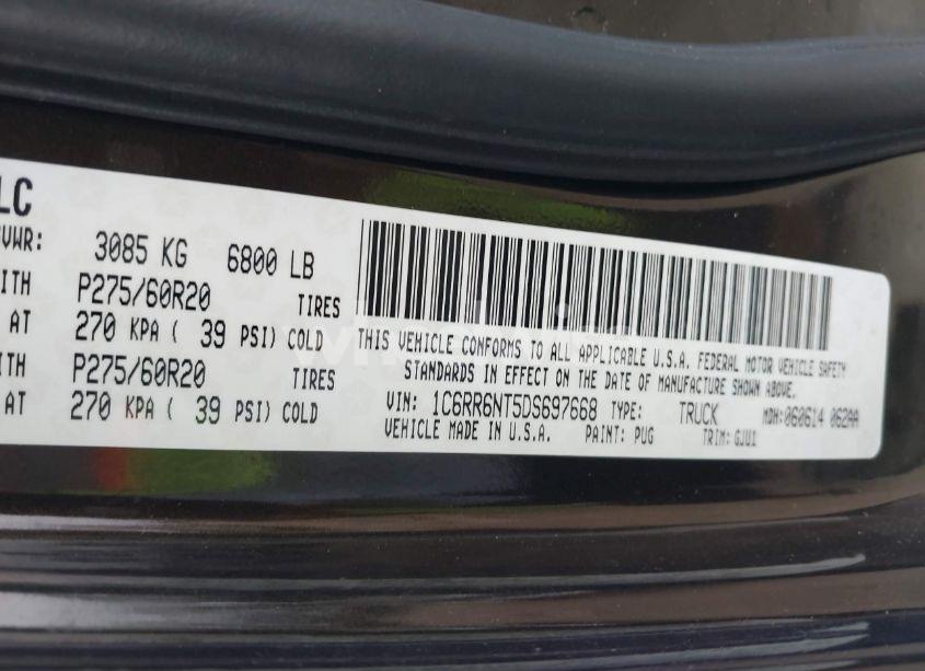 Photo 9 of 2013 Ram 1500 LARAMIE (VIN 1C6RR6NT5DS697668)