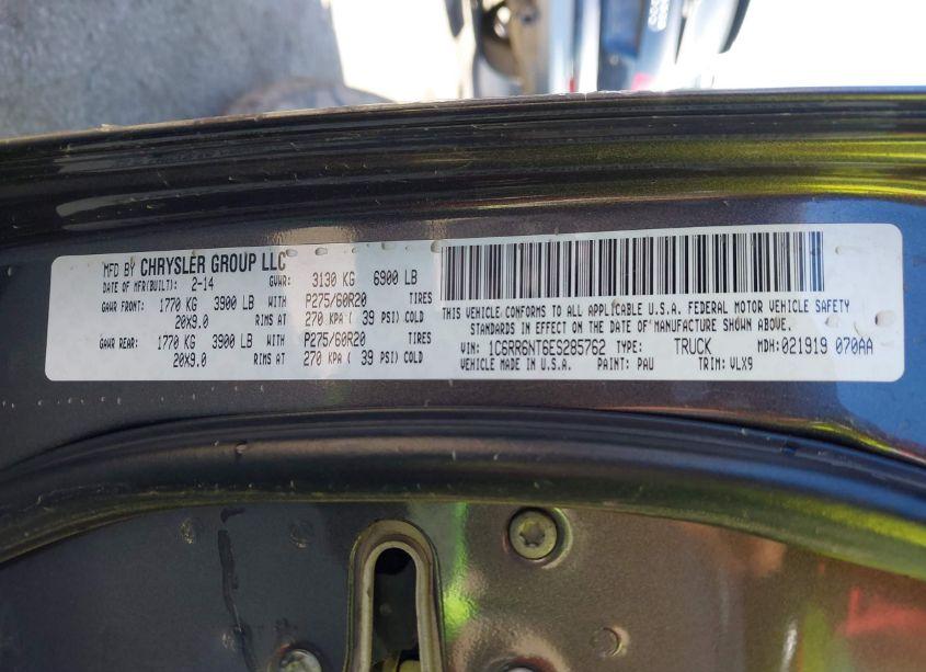 Photo 9 of 2014 Ram 1500 LARAMIE (VIN 1C6RR6NT6ES285762)