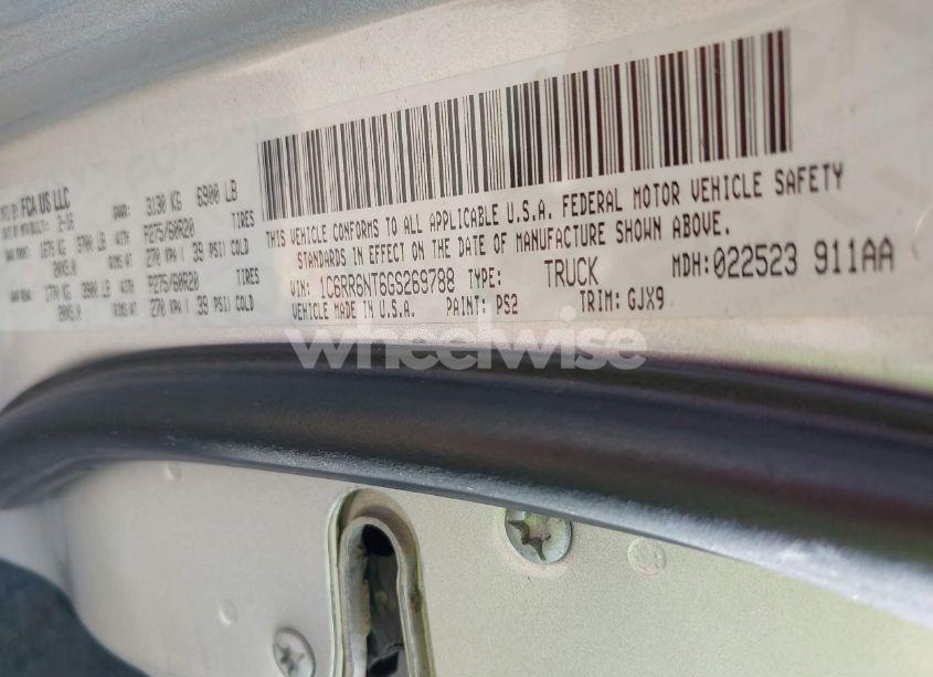 Photo 9 of 2016 Ram 1500 LARAMIE (VIN 1C6RR6NT6GS269788)