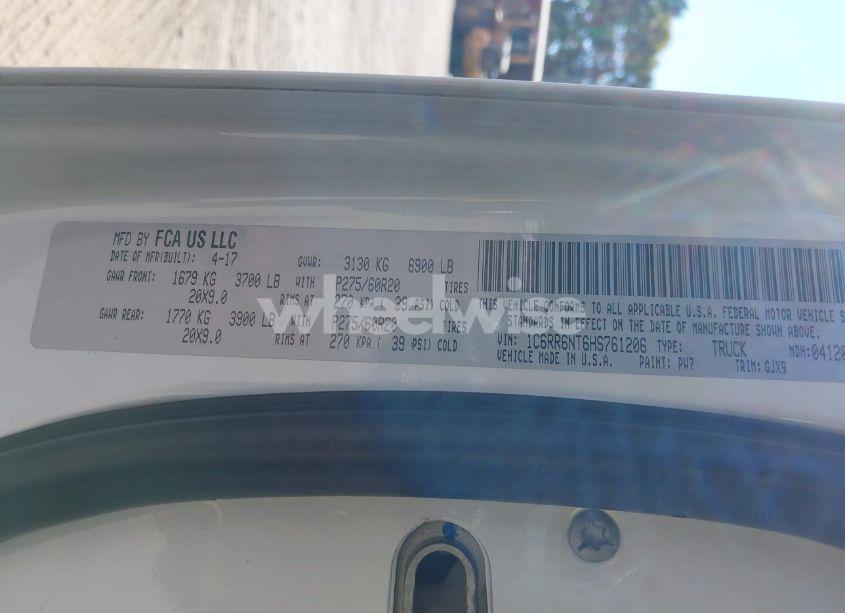 Photo 9 of 2017 Ram 1500 LARAMIE 4X2 5'7 BOX (VIN 1C6RR6NT6HS761206)