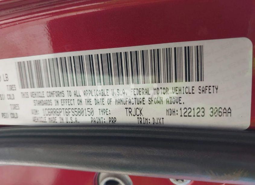 Photo 9 of 2015 Ram 1500 LARAMIE LONGHORN (VIN 1C6RR6PT6FS580150)