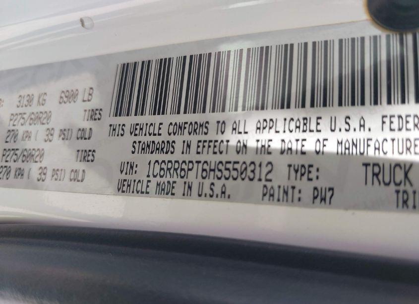 Photo 9 of 2017 Ram 1500 LIMITED 4X2 5'7 BOX (VIN 1C6RR6PT6HS550312)