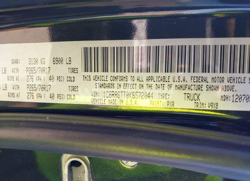 Photo 9 of 2019 Ram 1500 CLASSIC SLT 4X2 6'4 BOX (VIN 1C6RR6TT0KS572044)