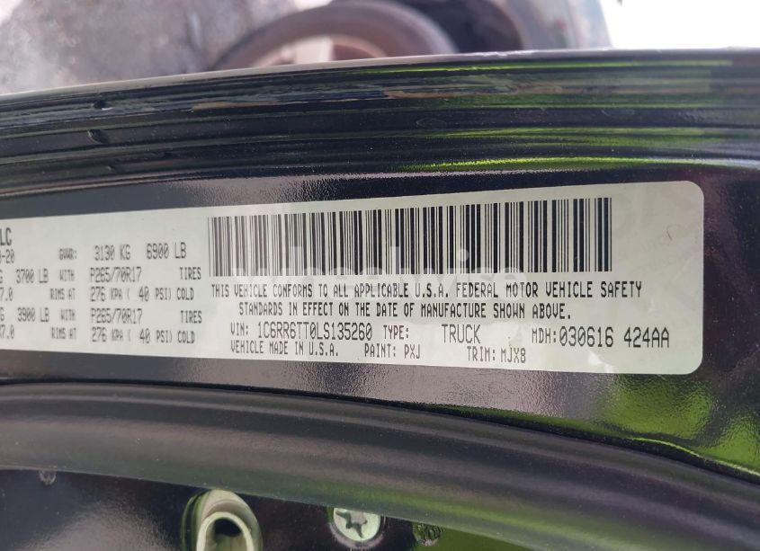 Photo 9 of 2020 Ram 1500 CLASSIC SLT 4X2 6'4 BOX (VIN 1C6RR6TT0LS135260)