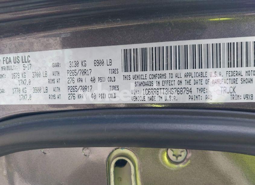 Photo 9 of 2017 Ram 1500 SLT 4X2 6'4 BOX (VIN 1C6RR6TT3HS768794)