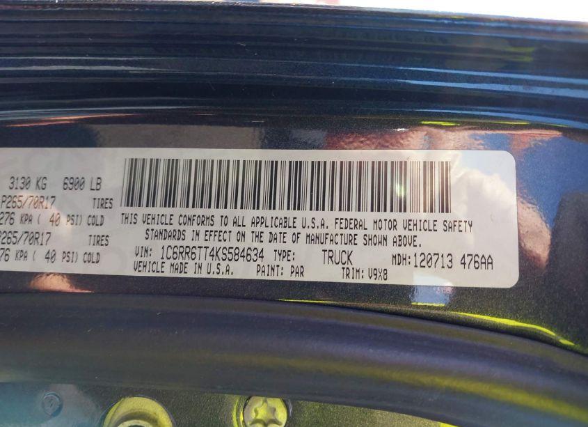 Photo 9 of 2019 Ram 1500 CLASSIC SLT 4X2 6'4 BOX (VIN 1C6RR6TT4KS584634)