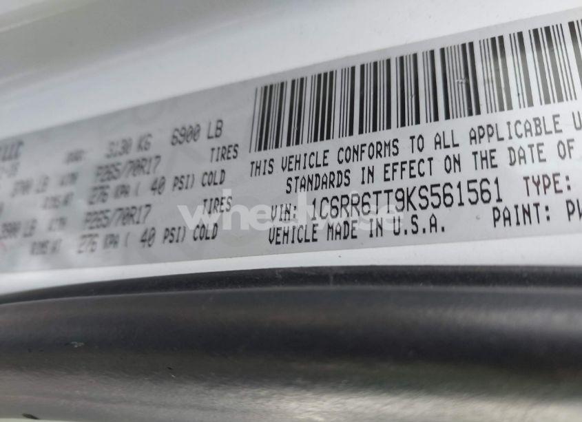 Photo 9 of 2019 Ram 1500 CLASSIC SLT 4X2 6'4 BOX (VIN 1C6RR6TT9KS561561)