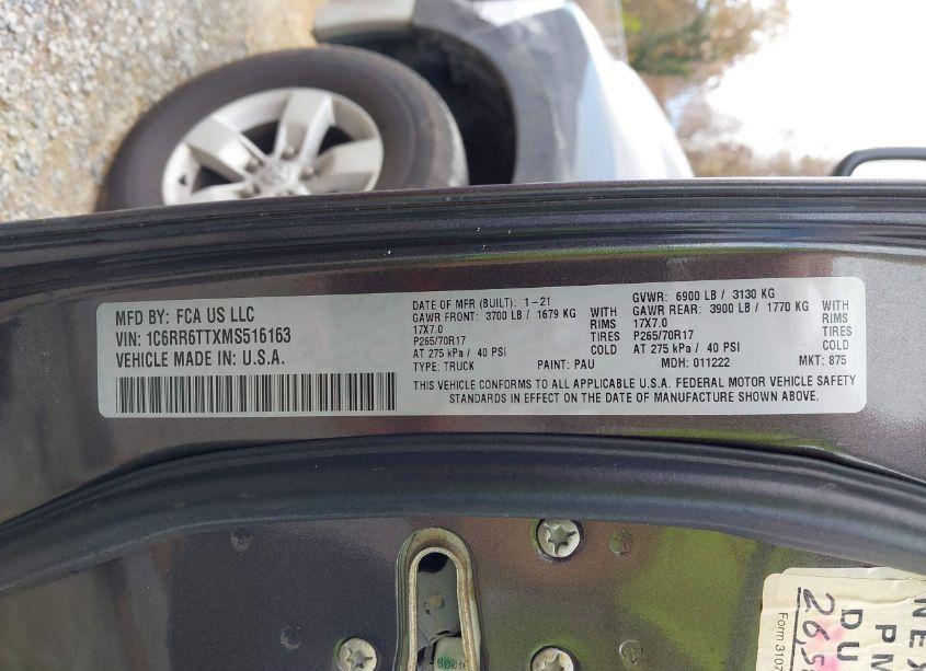 Photo 9 of 2021 Ram 1500 CLASSIC SLT 4X2 6'4 BOX (VIN 1C6RR6TTXMS516163)
