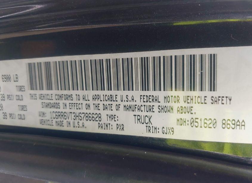 Photo 9 of 2017 Ram 1500 LARAMIE 4X2 6'4 BOX (VIN 1C6RR6VT3HS786628)