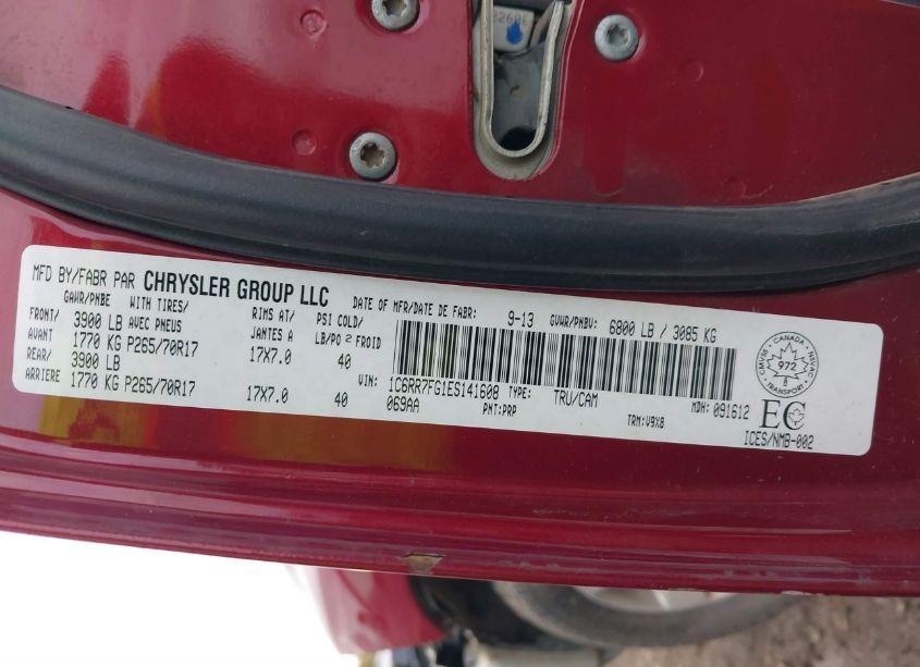 Photo 9 of 2014 Ram 1500 ST (VIN 1C6RR7FG1ES141608)