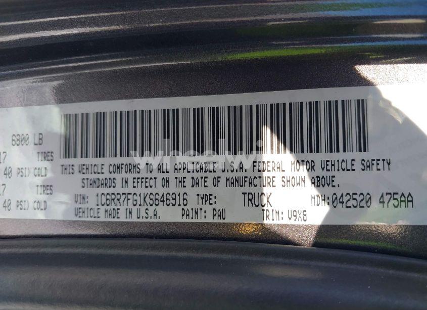 Photo 9 of 2019 Ram 1500 CLASSIC (VIN 1C6RR7FG1KS646916)