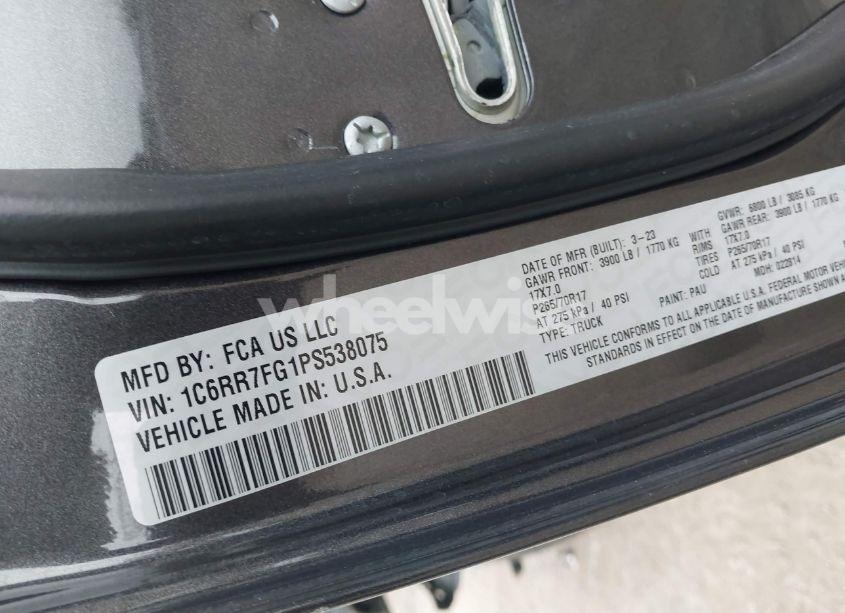 Photo 9 of 2023 Ram 1500 CLASSIC TRADESMAN 4X4 6'4 BOX (VIN 1C6RR7FG1PS538075)