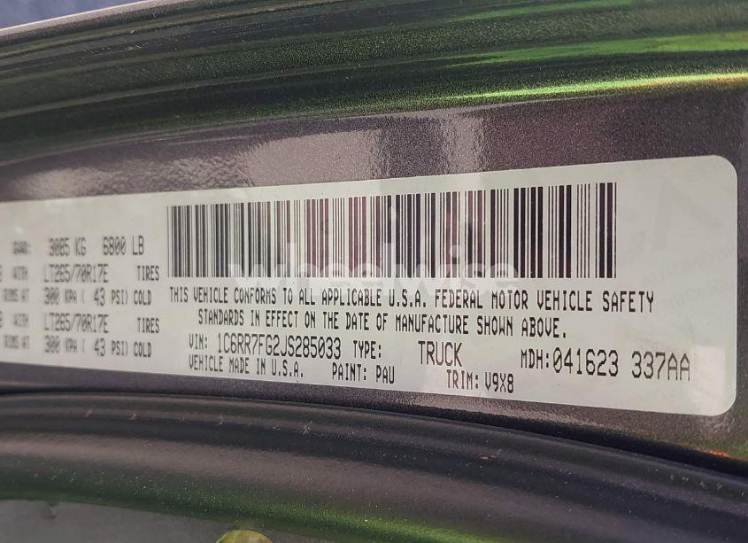 Photo 9 of 2018 Ram 1500 TRADESMAN 4X4 6'4 BOX (VIN 1C6RR7FG2JS285033)