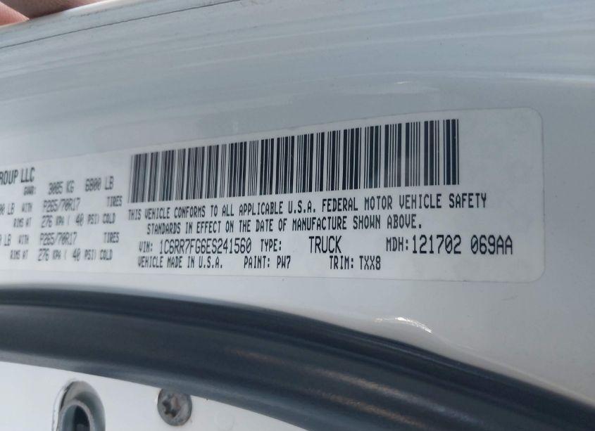 Photo 9 of 2014 Ram 1500 TRADESMAN (VIN 1C6RR7FG6ES241560)