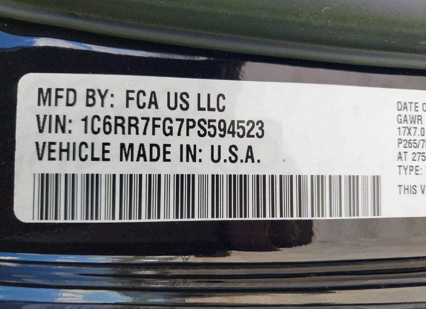 Photo 9 of 2023 Ram 1500 CLASSIC TRADESMAN 4X4 6'4 BOX (VIN 1C6RR7FG7PS594523)