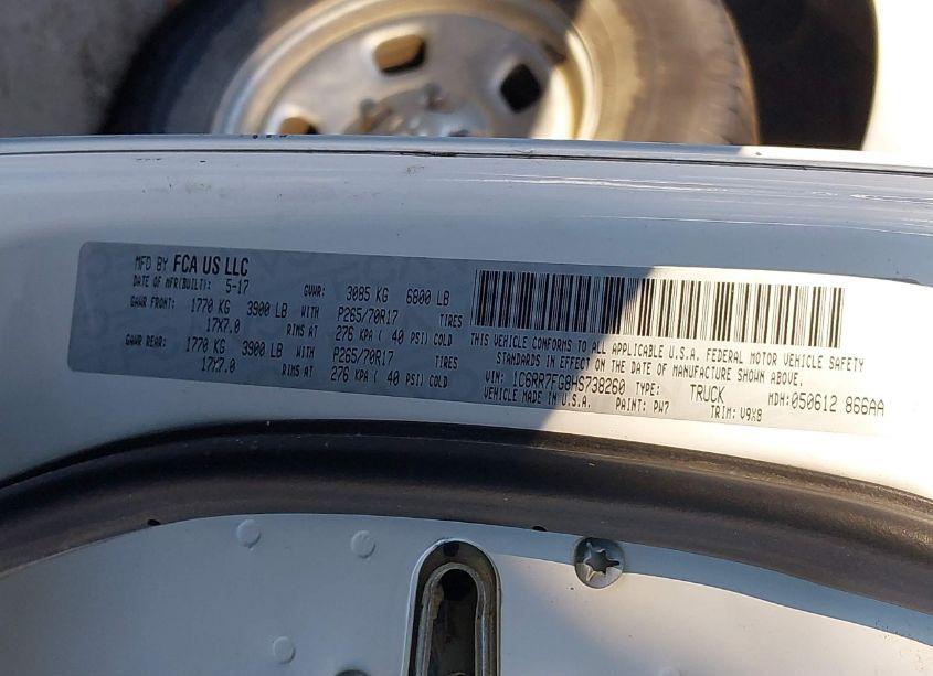 Photo 9 of 2017 Ram 1500 TRADESMAN 4X4 6'4 BOX (VIN 1C6RR7FG8HS738260)