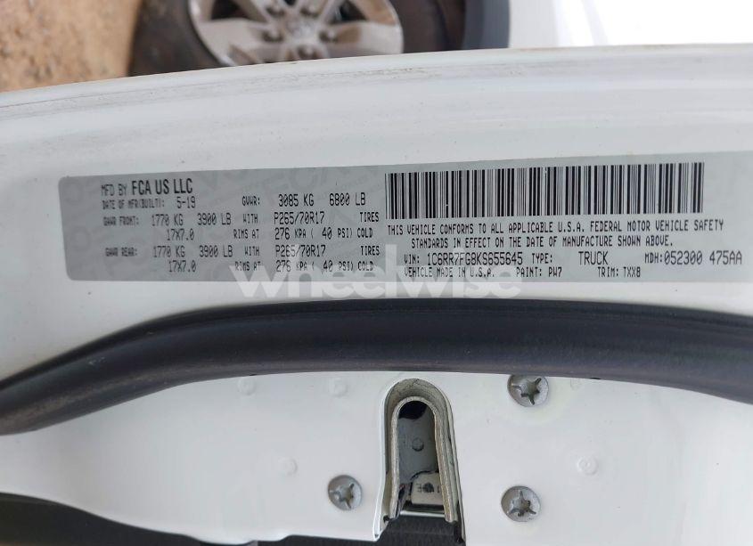 Photo 9 of 2019 Ram 1500 CLASSIC TRADESMAN 4X4 6'4 BOX (VIN 1C6RR7FG8KS655645)