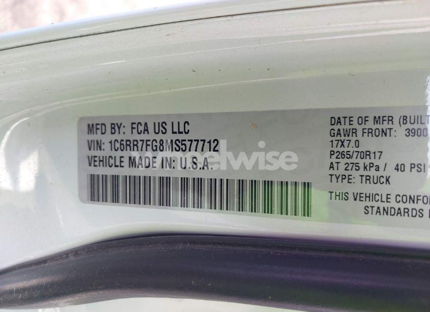 Photo 9 of 2021 Ram 1500 CLASSIC TRADESMAN 4X4 6'4 BOX (VIN 1C6RR7FG8MS577712)