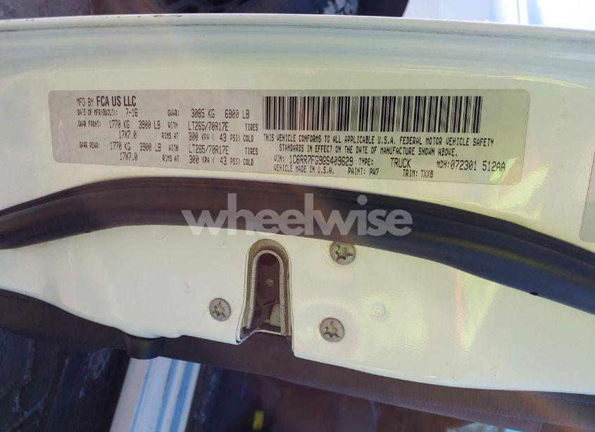 Photo 9 of 2016 Ram 1500 TRADESMAN (VIN 1C6RR7FG9GS409629)