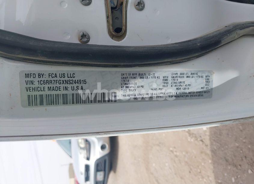 Photo 8 of 2022 Ram 1500 CLASSIC TRADESMAN 4X4 6'4 BOX (VIN 1C6RR7FGXNS244915)