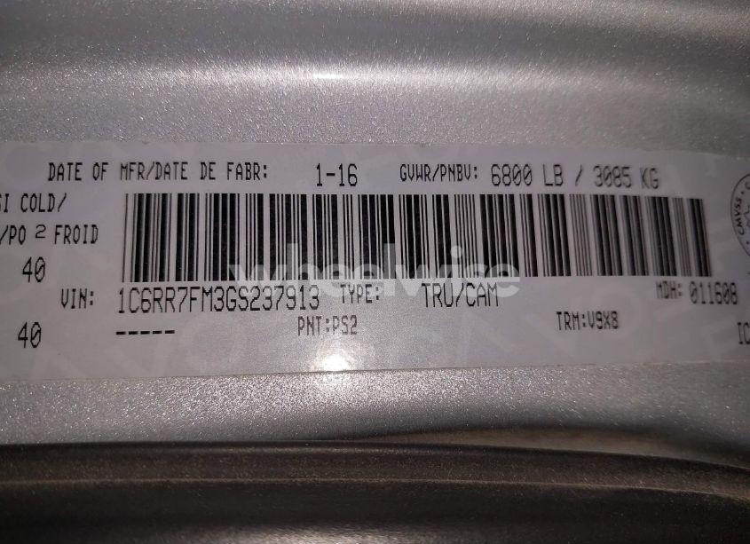 Photo 9 of 2016 Ram 1500 ST (VIN 1C6RR7FM3GS237913)