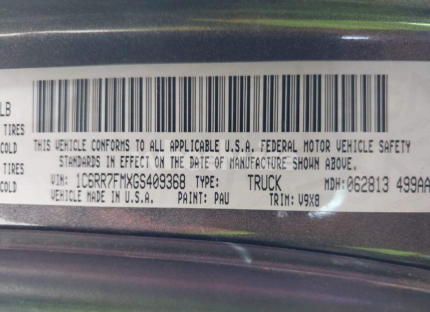 Photo 9 of 2016 Ram 1500 TRADESMAN (VIN 1C6RR7FMXGS409368)