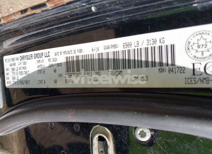 Photo 9 of 2014 Ram 1500 ST (VIN 1C6RR7FT0ES351811)