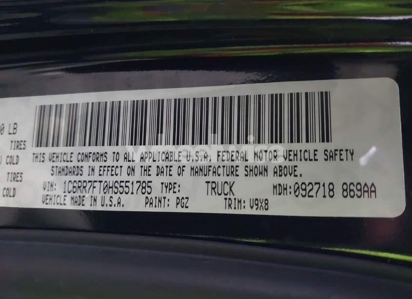 Photo 9 of 2017 Ram 1500 TRADESMAN 4X4 6'4 BOX (VIN 1C6RR7FT0HS551785)