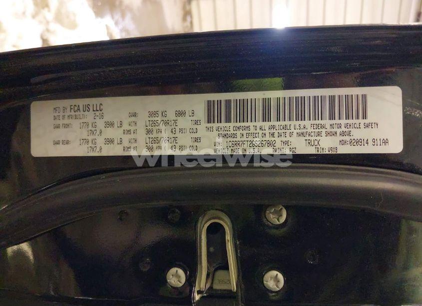 Photo 9 of 2016 Ram 1500 TRADESMAN (VIN 1C6RR7FT2GS267802)