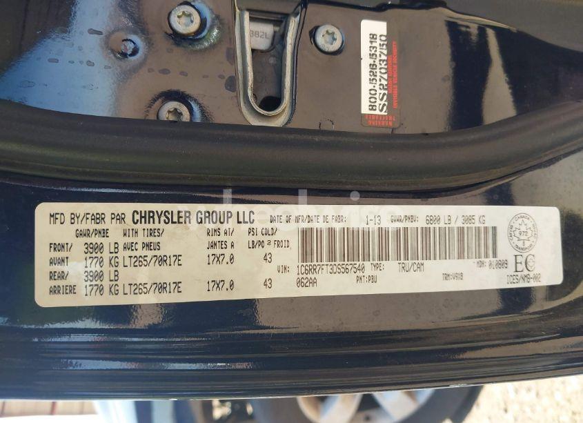 Photo 9 of 2013 Ram 1500 ST (VIN 1C6RR7FT3DS567540)