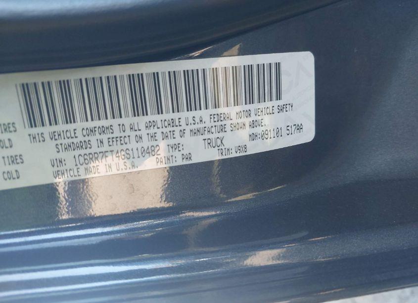 Photo 9 of 2016 Ram 1500 EXPRESS (VIN 1C6RR7FT4GS110482)