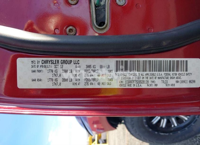 Photo 9 of 2013 Ram 1500 TRADESMAN (VIN 1C6RR7FT5DS528139)